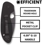 SPYDERCO C216GPSBBK EFFICIENT G10 PLN/SERR BLACK BLADE - Image 4