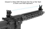 UTG® AR15 Low Profile Flip-up Rear Sight with Dual Aiming Aperture - Image 4