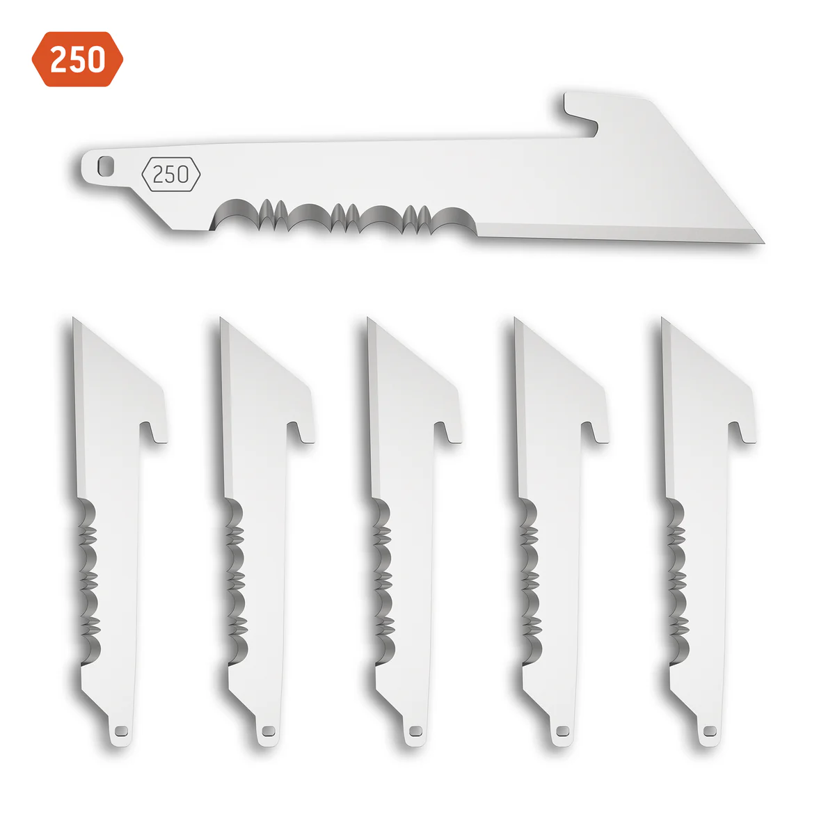 OE_250HALFSERRATEDUTILITYRRUS25-6CLow-res_1200x OUTDOOR EDGE 2,5" SERRATED BLADES 6 PK - Image 1
