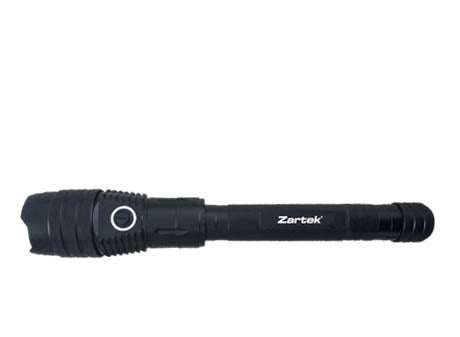 ZA410_460x337.jpg Zartek LED USB Rechargeable, Heavy- Duty Aluminium baton Torch, 900 Lumen, Powerbank Function, incl belt Pouch, Li-ion long Battery, Cable - Image 1