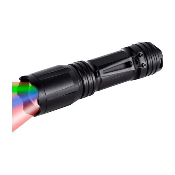Zartek 4 LED Colour Signal BRIGHT TorchWhite, Red, Yellow, Green, Durable Alumimium IP65 Recharge Type C USB Li-ion Battery and Charger Included