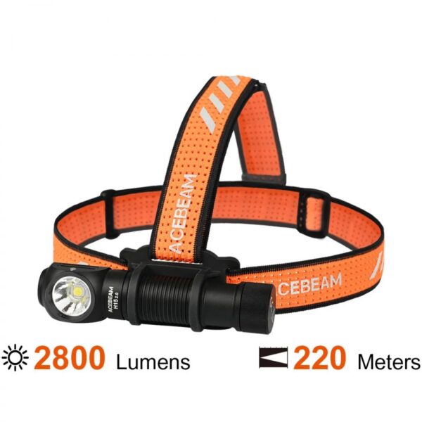 Acebeam H15 2.0 Outdoor rechargeable Headlamp-2800/220m (white&red light)