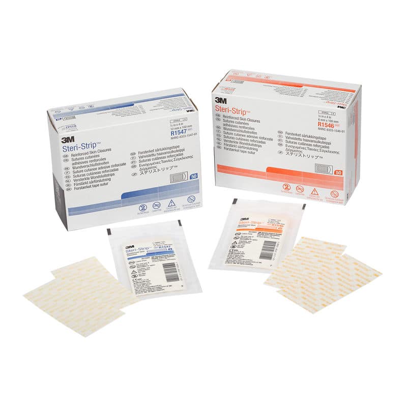 WC016-006.jpg Steri‑Strip Reinforced Adhesive Skin Closures - 3 mm * 75 mm 5-pack (3 mm * 75 mm 5-pack) - Image 1