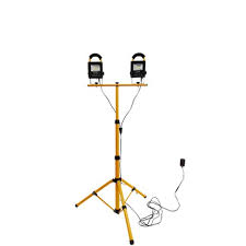 Zartek Dual LED Portable Floodlight with Tripod Stand, 2 x 10 Watt LED Globes = 20W,      1800 LM, 5m Heavy-
Duty Cable, Mains and Vehicle Adaptors incl